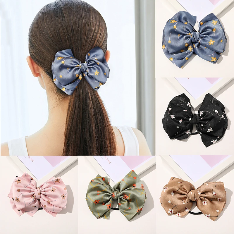 Большие банты для волос резинки женские держатель конского хвоста женское