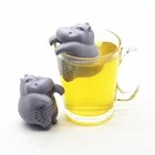 1 шт. силиконовых кейсов Чай фильтр многоразовые бегемота в форме Чай заварки Кофе фильтр для травяного настоя пустой Чай сумки свободные листовой диффузор аксессуары