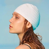 women silicon swimming cap adults waterproof large men summer diving caps swim pool hat long hair ear protect flexible