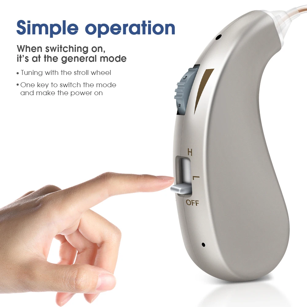 Цифровой мини слуховой аппарат More Glory усилитель звука типа RIC для умеренной