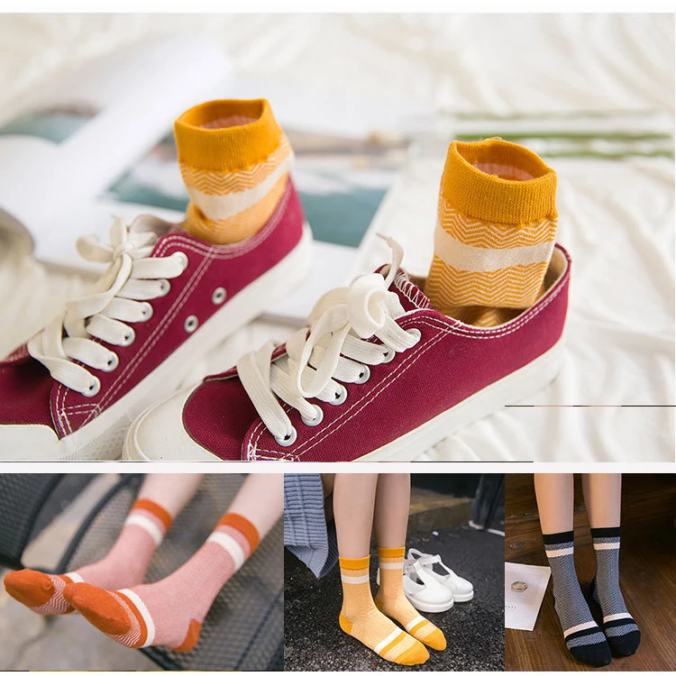 Новые трендовые эластичные повседневные женские носки в стиле Харадзюку |