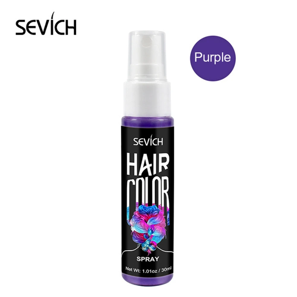 purple 1 шт. 30 мл одноразовый моющийся спрей для окрашивания волос мгновенный цвет Нетоксичная жидкая краска для волос Временные Косметические Инструменты для укладки волос - Цвет: purple