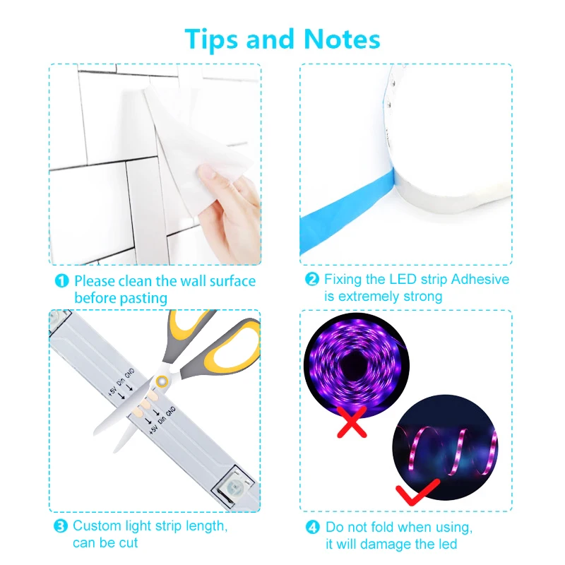 

LED Strip Light WS2811 Bluetooth Cotroller Dream Color SMD 5050 Individually Addressable Flexible Ribbon RGB Tape DC 12V