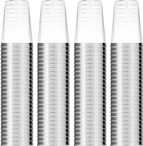 Стаканчики пластиковые серебристые, 10 унций, элегантные одноразовые стаканчики для свадебвечерние, 25 шт.