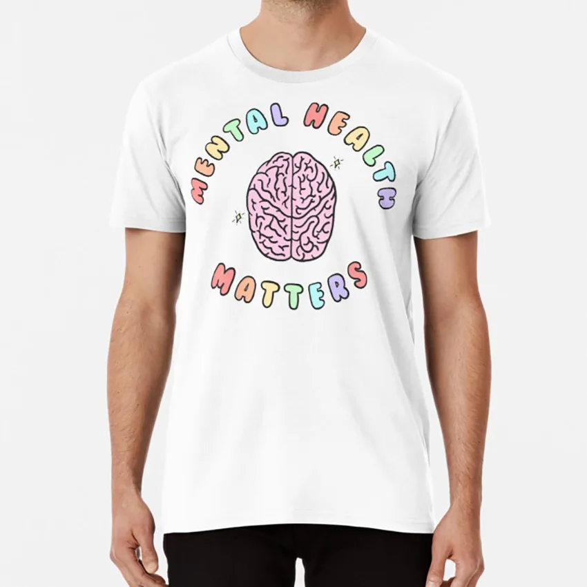 Футболка с надписью Mental Health Matters mental health custance|Мужские футболки| |
