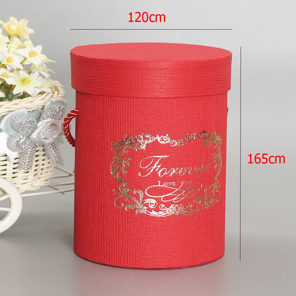 Новинка Круглая Бумажная Коробка с цветами крышка Ведерко для объятий