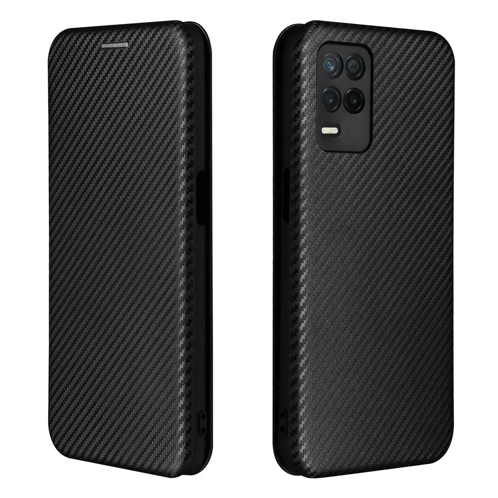 

Realme 8 5G флип чехол из углеродного волокна чехол-накладка на заднюю панель из ТПУ бампер чехол для OPPO Realme V13 5G чехол s Fundas слот для карт Бизнес ...