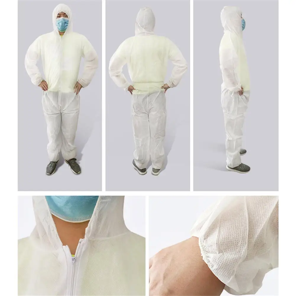 

3Pcs Disposable Protective Suit Protective Clothing One-piece Full-body Isolating Clothing Safety Protective Hooded Suit