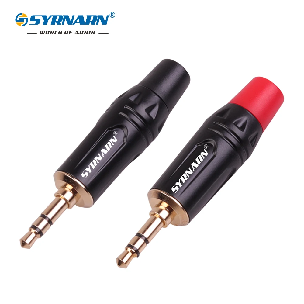 

2pcs /lot 3.5 stereo connector Audio microphone plug audio 3.5mm Aux male plug plated black for Wire diameter 4.0mm and 6.0mm