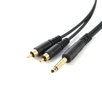 1 5m converting mono track 6 35 male to dual rca male 6 56 35 to av 6 35 to rca audio cable