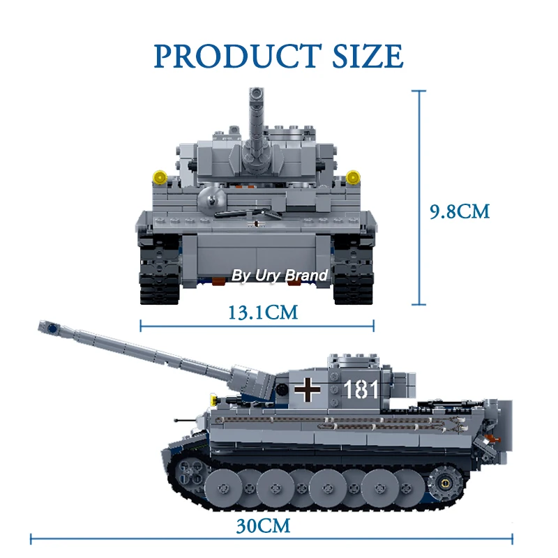 Gudi 6104 немецкие танки Кинг Тигр Армия с солдатами куклы Военная серия Обучающие DIY