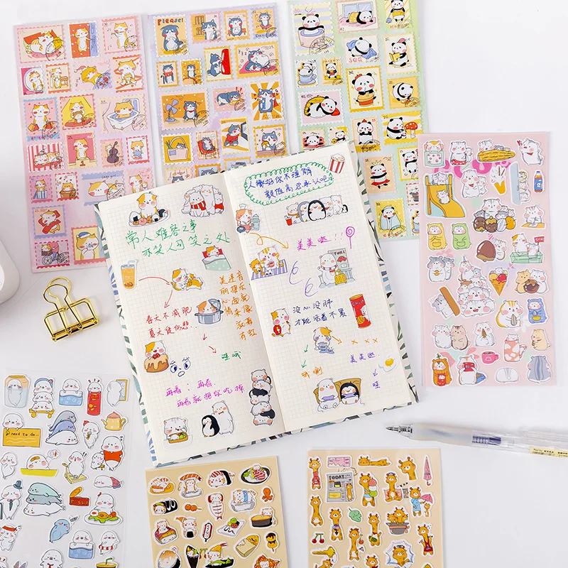 

Наклейки в виде животных, декоративные наклейки, детский альбом для стикеров, наклейки для дневника, канцелярские принадлежности, наклейки ...