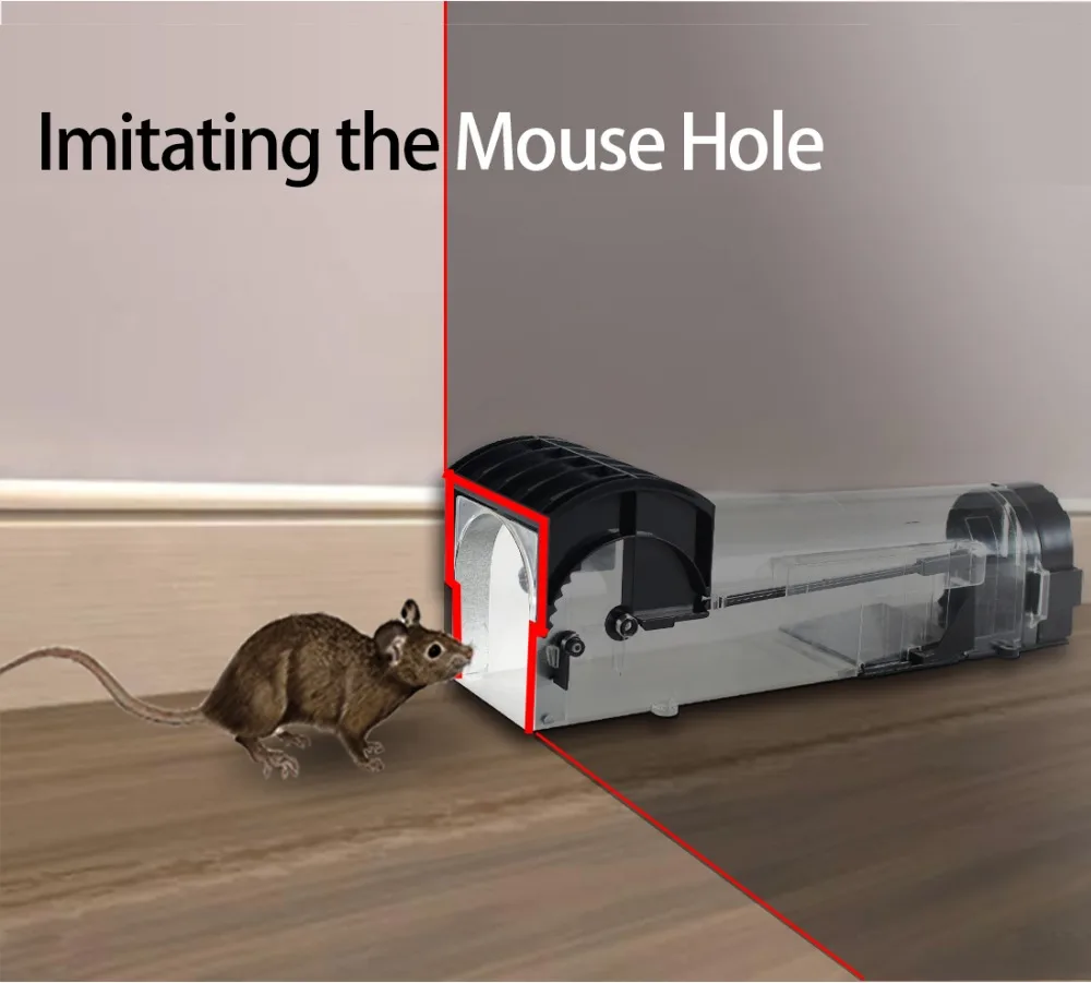 

Reusable Smart Mouse Trap Humane Clear Plastic No Kill Rodents Catcher Mice Piege Rat Live Trap for Indoor Outdoor Pest Control