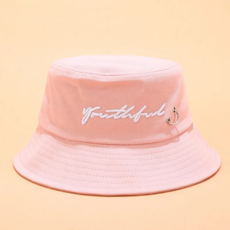 hip hop ring bucket hat for men embroidery cotton hiphop male cap outdoor sports unisex sunscreen sun beach panama bob | Аксессуары для