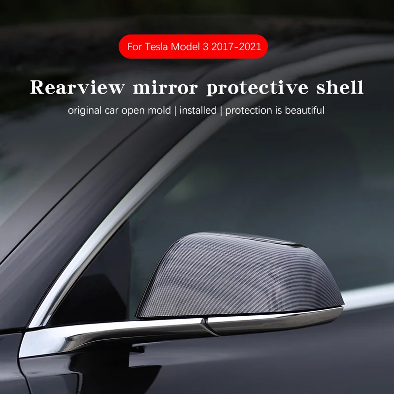 

Original Car Accessories For Tesla Model 3 2017-2021 Rearview Mirror Cover Reverse Mirror Shell Accessories Wear-resistant