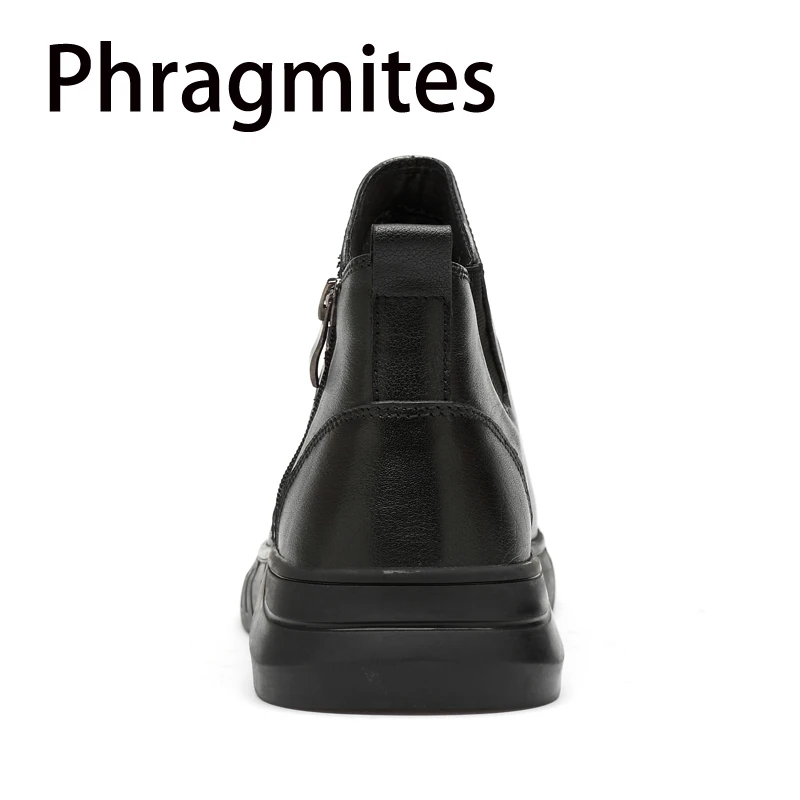 Phragmites/кожаная повседневная обувь в деловом стиле; новые брендовые кожаные ботильоны; мужские ботинки осень-зима; удобная мужская обувь