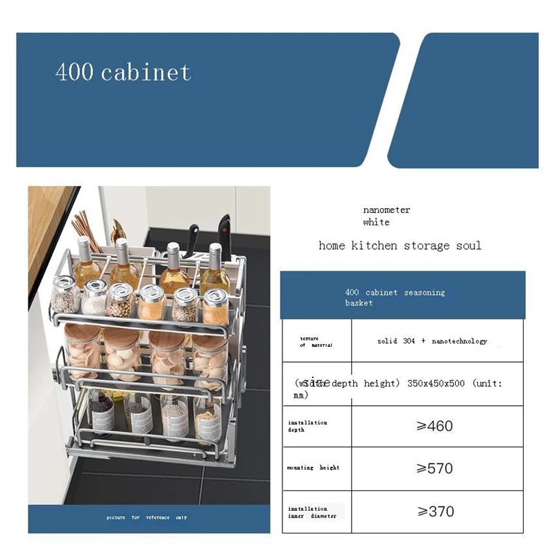 

Para De Cosina Organizer Organizador Armario Rangement Cuisine Pantry Stainless Steel Cocina Rack Kitchen Cabinet Storage Basket