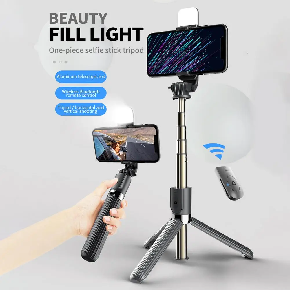 

Bluetooth Selfie Stick 360 Rotation Fill Light Bracket Tripod Mobile Phone Accessories Cellphone Grip Holder Stand Drop Shipping