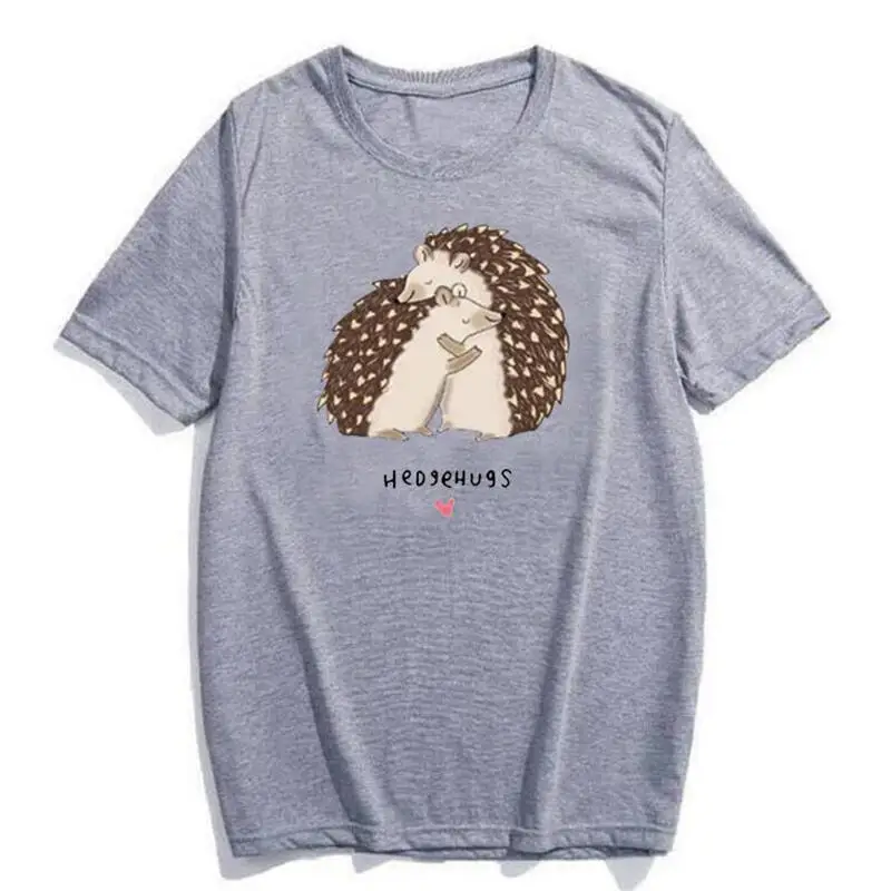 

Футболка женская повседневная с коротким рукавом и принтом «Ежик»