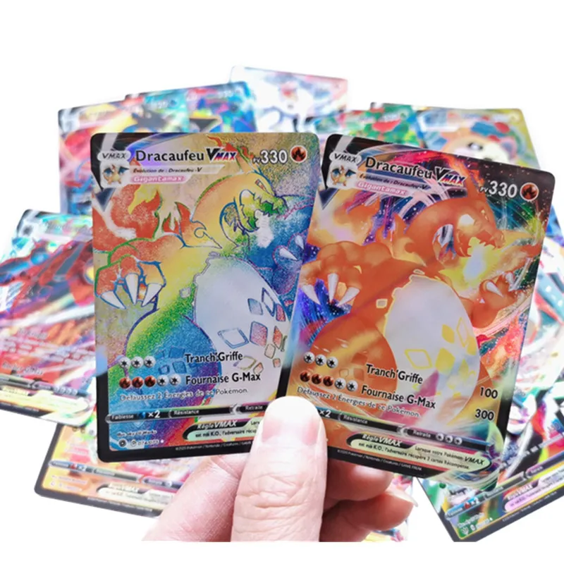 

100Pcs Pokemon French Cards Carte Pokemon Francaise Featuring VMAX GX EX Toys