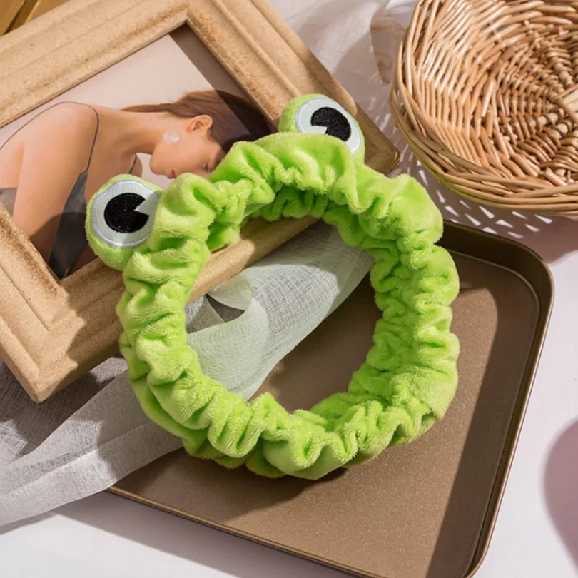 

New Fashion Funny Frog Makeup Headband Wide-brimmed Elastic Hairbands Cute Girls Hair Bands Women Hair Accessories Hairband