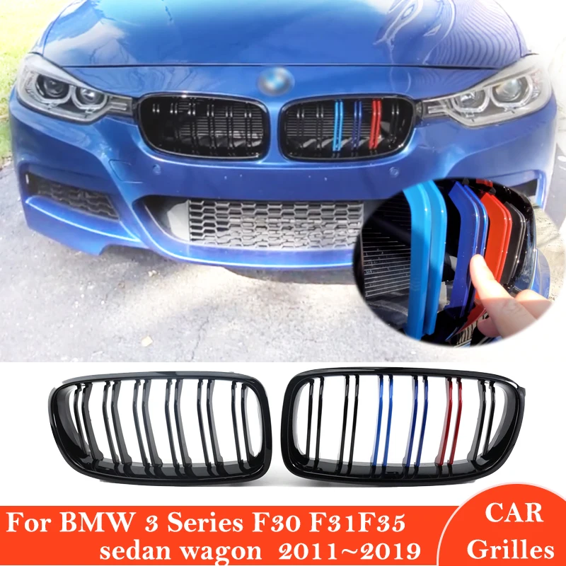 

ABS High Quality 2011 - 2019 Accessories For BMW F30 F31 F35 320i 325i 328i Front Kidney Grille Dual Slat Grilles Car Styling