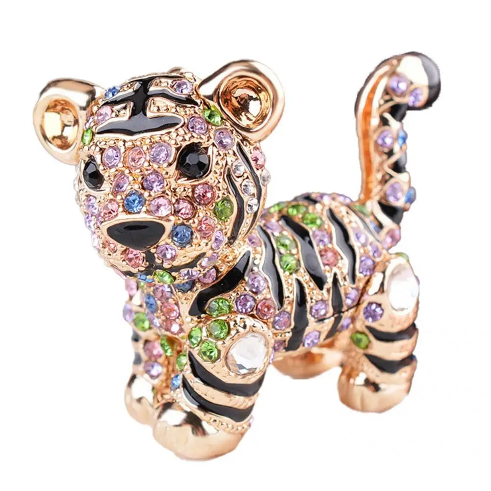 Electroplating Technology Alloy 3D Zodiac Tiger Key Ring for Outdoor