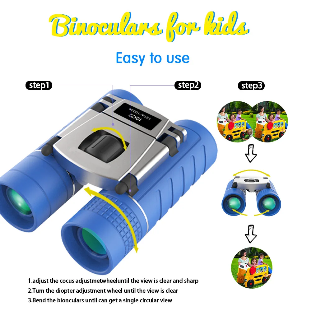 Professional 10X22 Kids Binocular Telescope Children Educational Learning Bird Watching Folding Optics Night Vision | Инструменты