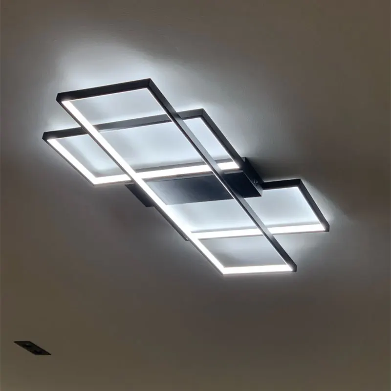 Современная светодиодная люстра черная металлическая Потолочная Светильники