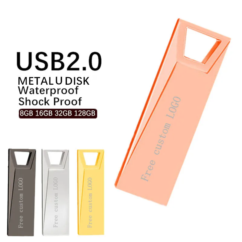 

Hot Metal Usb Flash Drive Pen Drive 16gb 8gb 4gb Pendrive 128gb 64gb 32gb Cle Usb2.0 Flash Memory Stick U disk Free Custom LOGO