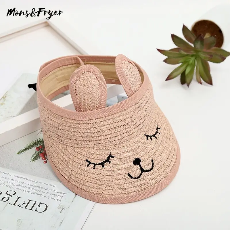 2020 летняя детская пустая соломенная шляпа с котом Корейская Повседневная
