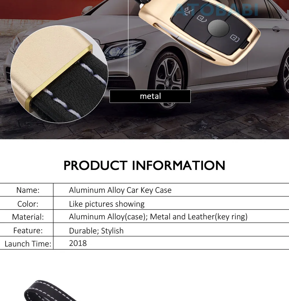 Алюминиевый сплав автомобильный чехол для ключей для Mercedes Benz E Class Smart Keyless дистанционный брелок крышка Брелок протектор сумка аксессуар
