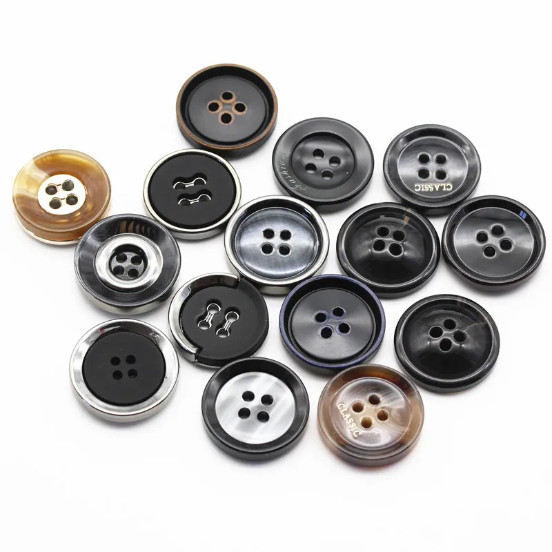 6Pcs/lot 15-30mm High-grade 24 kinds of resin four-eye suit buttons men and women shirts coats clothes decorative buttons C074 images - 6