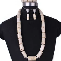 4ujewelry 13 23mm nature white coral beads 34 inches african jewelry set traditional necklace set women