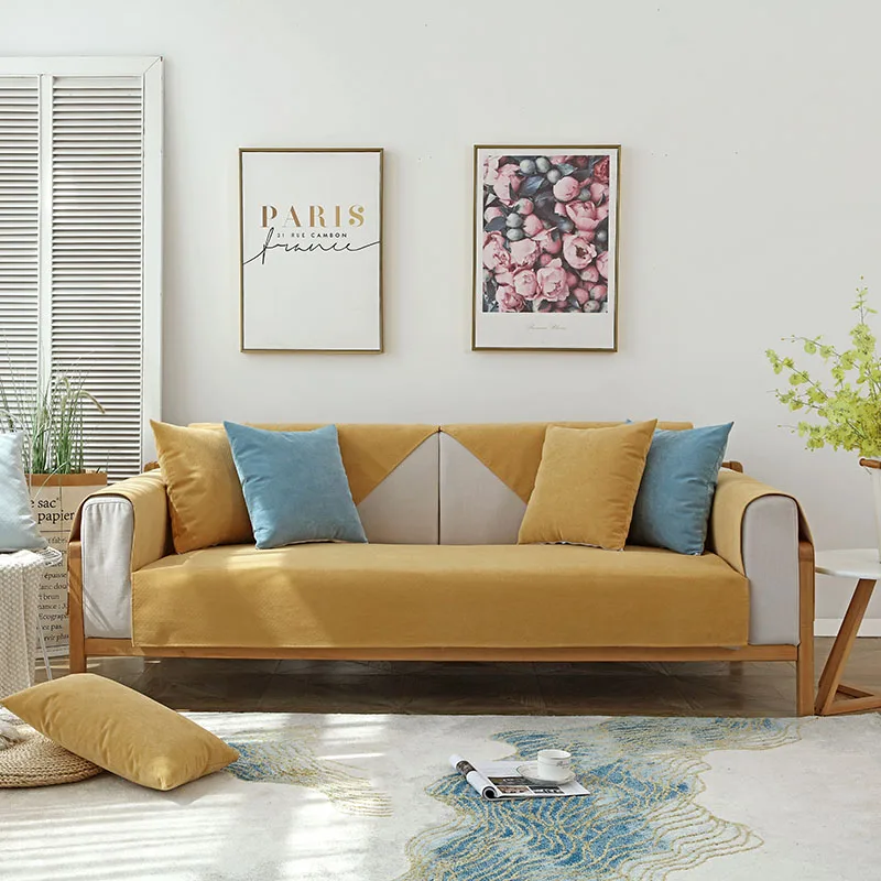 Однотонный водонепроницаемый чехол для дивана с защитой от царапин кошек и мочи