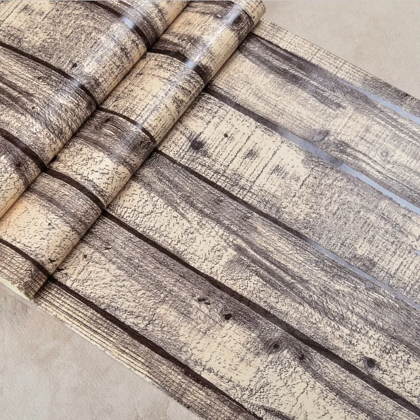 Papel tapiz de madera Vintage, 3d paneles de madera, papel de pared,...