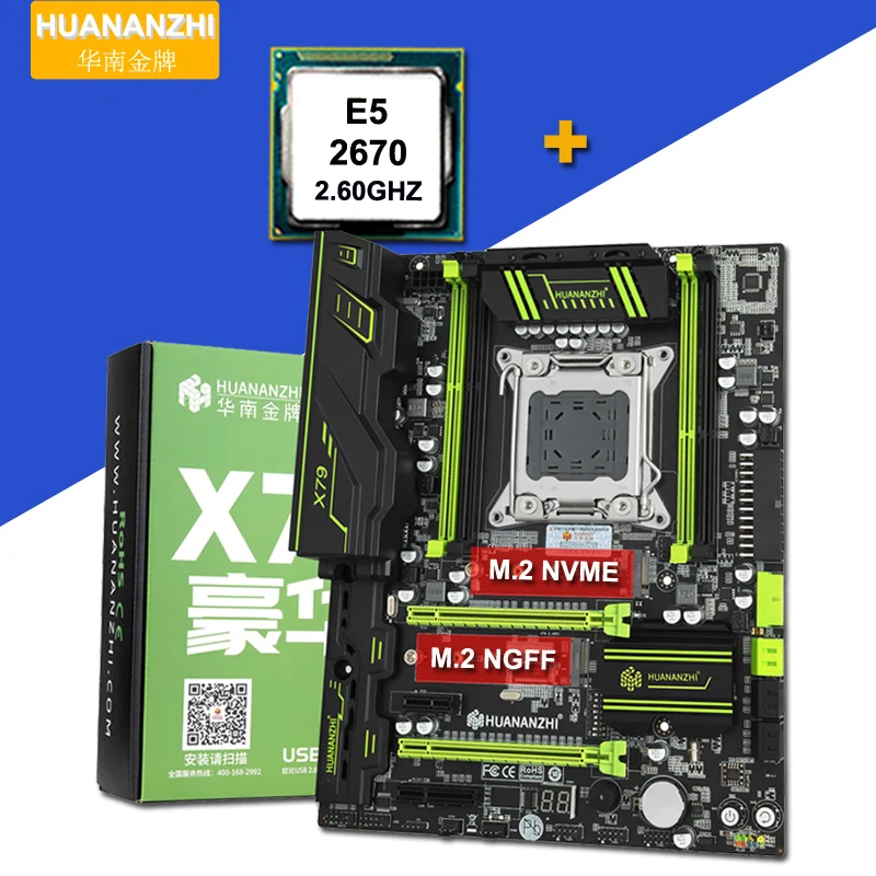 Kaufen HUANANZHI X79 LGA2011 Motherboard Mit Dual M.2 Slot CPU Intel Xeon E5 2670 C2 USB 3,0 SATA 3,0 Port Alle Getestet In WIN7