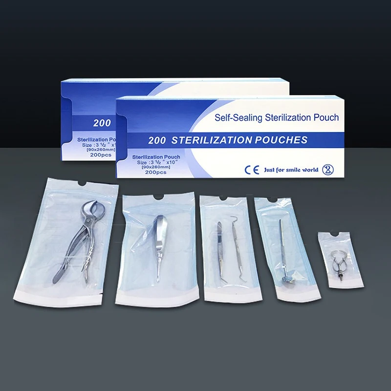 

200pcs/box Dental Self Sealing Pouches Disposable Nail Tattoo Tool Storage Bag 7Types to Choose Can be Sterilization
