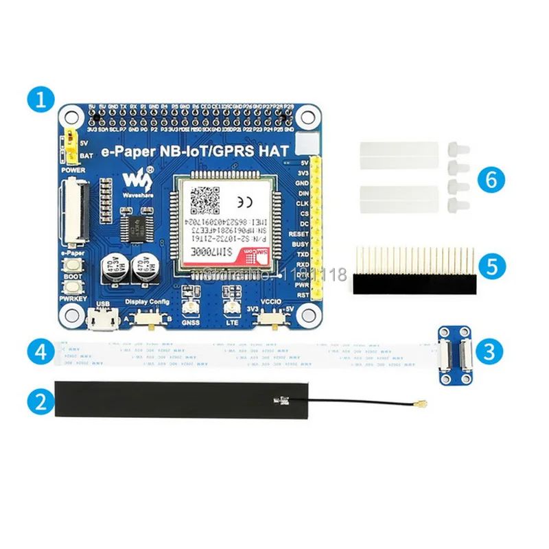 Raspberry Pi e Paper IoT Driver HAT поддерживает NB IoT/eMTC/GPRS|Демонстрационные стенды| |