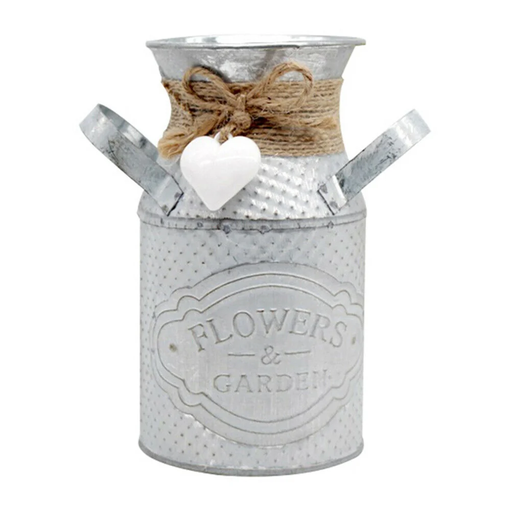 Винтажная шикарная Цветочная ваза жестяной кувшин металлический горшки для