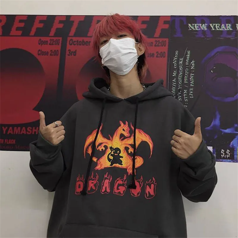 

Cute Dragon Hoodies Men Women Funny Pullover Hooded Cartoon Cool Sweatshirts Streetwear Casual Hooded Tops Jackets Coat Male