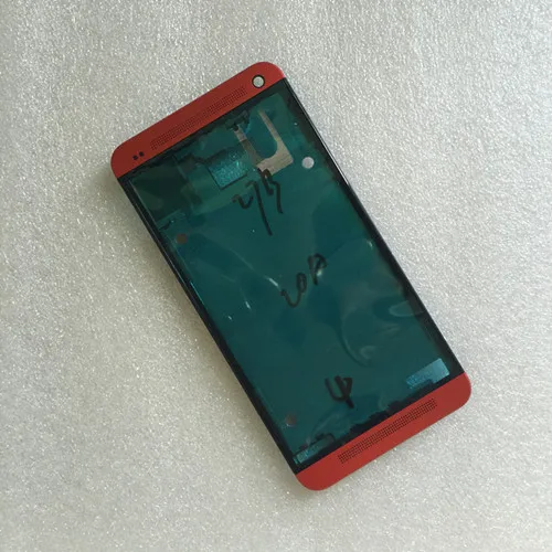 Красный Чехол для задней крышки батарейного отсека для htc One M7 с одной sim-картой, чехол s с передней рамкой в сборе - Цвет: Красный