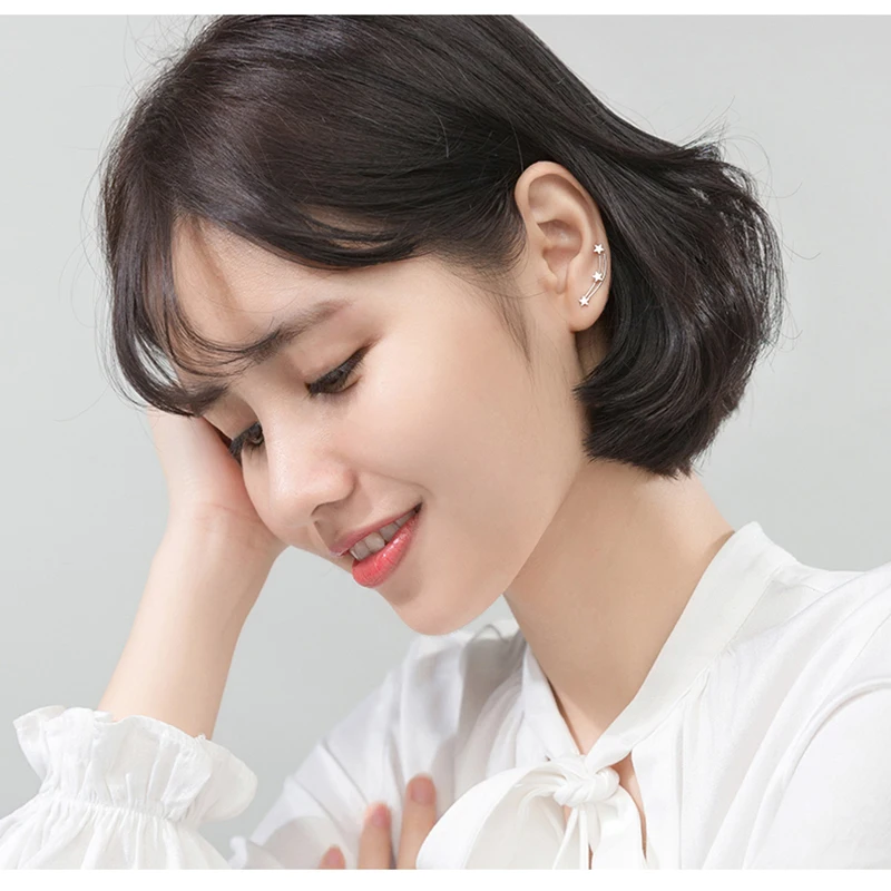 Женские серьги-гвоздики из серебра 100% пробы со звездами | Украшения и аксессуары