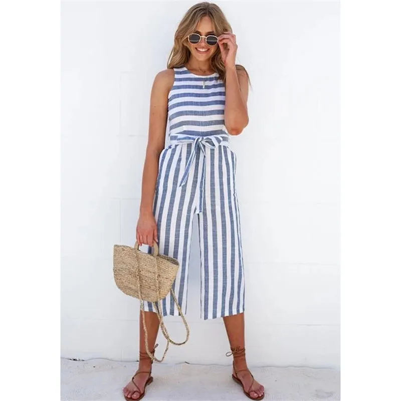 

Jumpsuit Linen Gothic Body Sexy Fitness Wear Polyester Striped Boot Cut Lace Up Bow Bodys for Women Jump Suits for Women Sexy