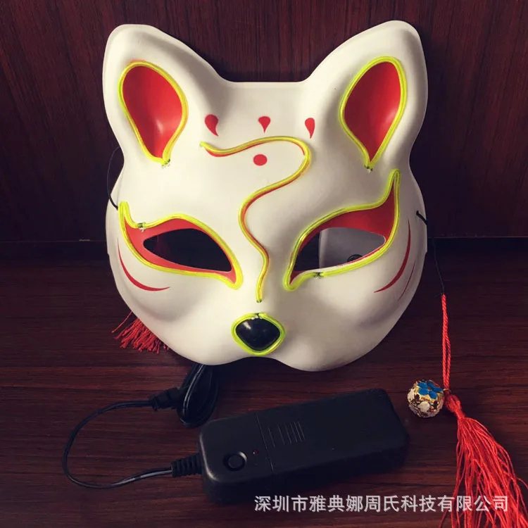 Светящаяся маска для котят в стиле хип-хоп танцев красота ручная роспись V-Word Hate to