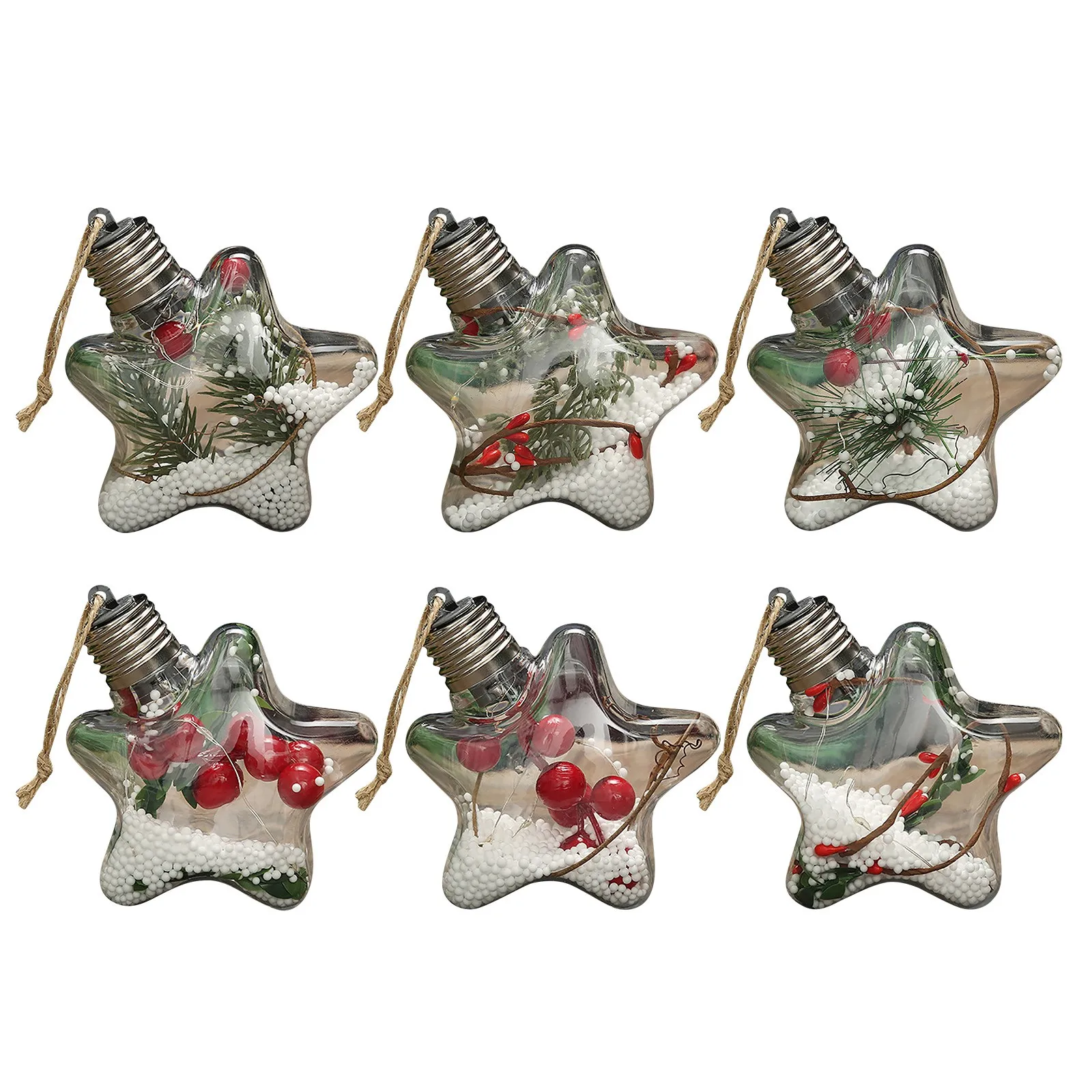 

Набор рождественских украшений с шариками, ударопрочный светящийся пятиконечный кулон в виде флакона, свадебные и рождественские украшени...