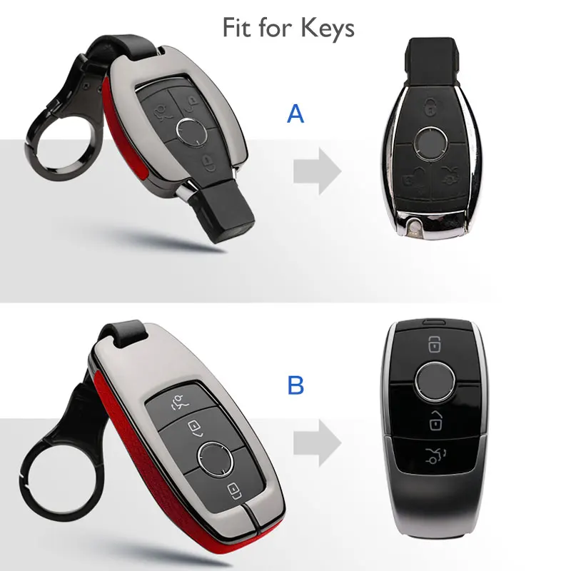 Чехол для автомобильного ключа из цинкового сплава и кожи Mercedes Benz V Class E E300