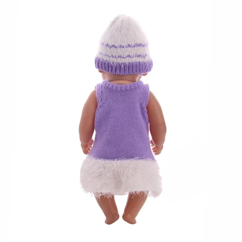 Кукольная одежда комплект со свитером ручной работы теплая на осень и зиму для 18