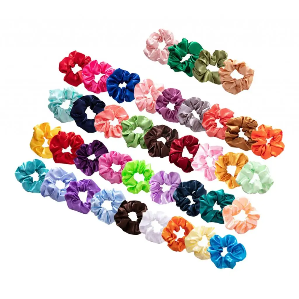 

40 Pieces Hair Velvet Elastic Scrunchies Multicolor Hair Headbands