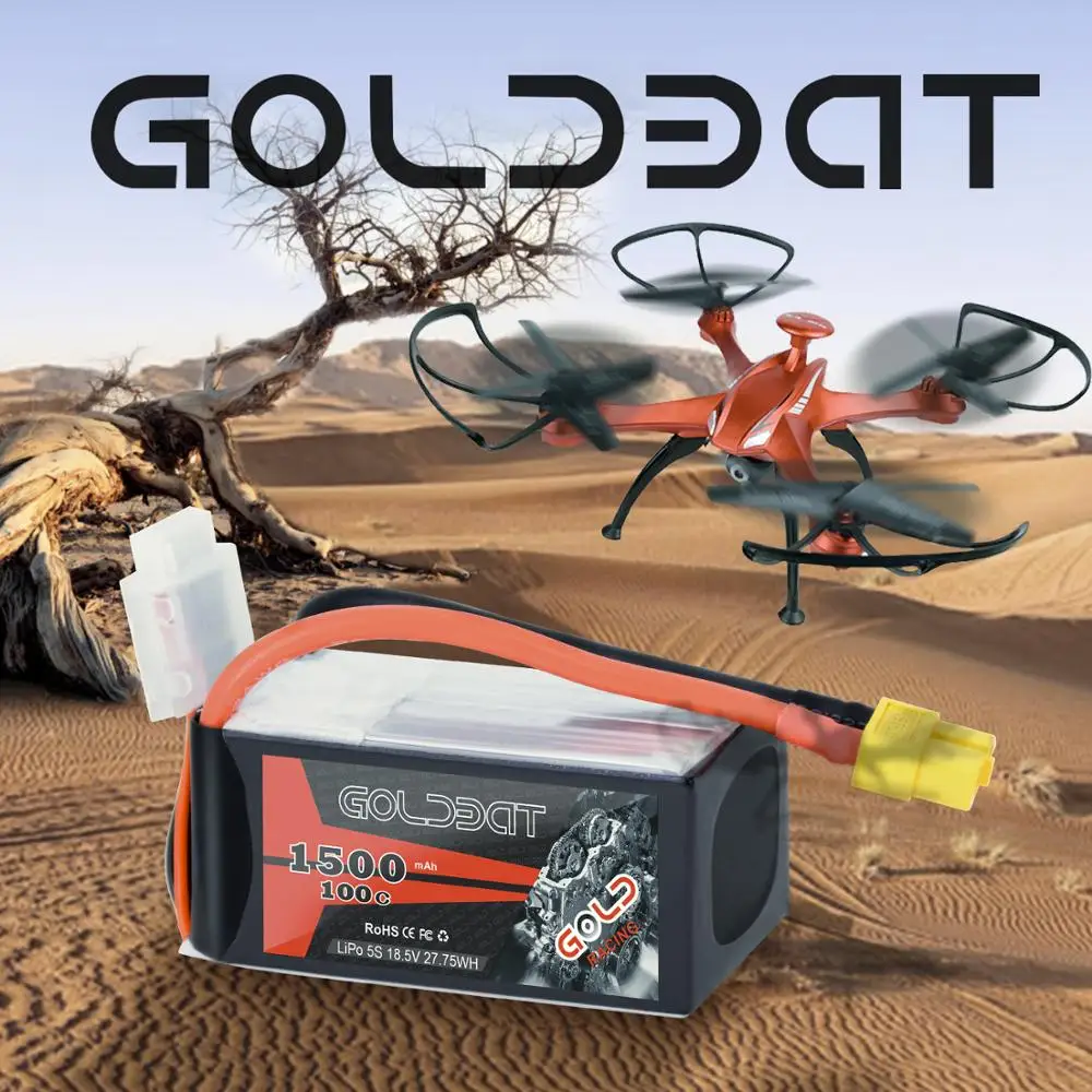 GOLDBAT 1500mAh 5S 18 5 V 100C LiPo RC аккумулятор с XT60 вилкой для FPV гонок и фристайла|Детали